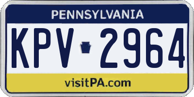 PA license plate KPV2964