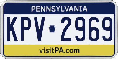 PA license plate KPV2969