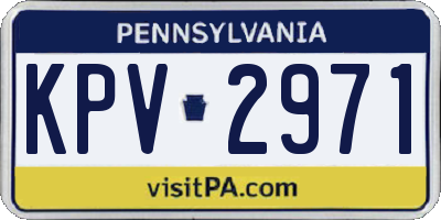 PA license plate KPV2971