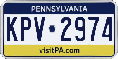 PA license plate KPV2974