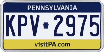 PA license plate KPV2975
