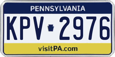 PA license plate KPV2976