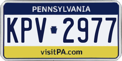 PA license plate KPV2977