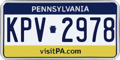 PA license plate KPV2978