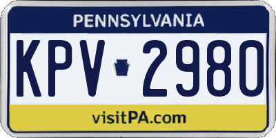PA license plate KPV2980
