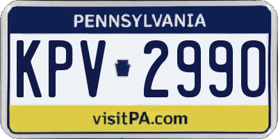 PA license plate KPV2990