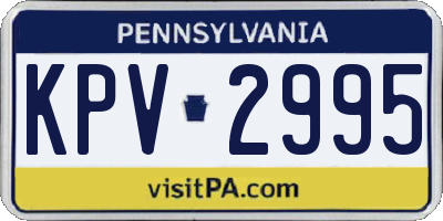 PA license plate KPV2995
