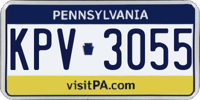 PA license plate KPV3055