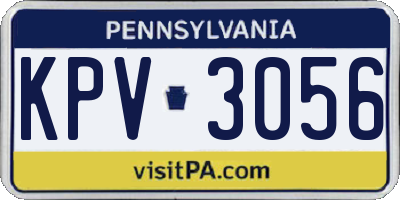 PA license plate KPV3056