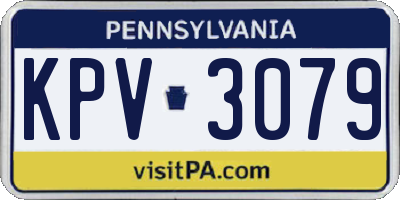 PA license plate KPV3079
