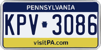 PA license plate KPV3086
