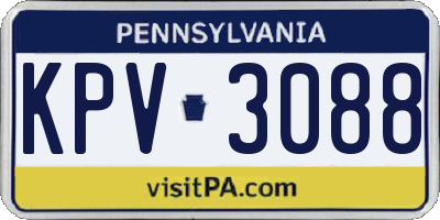 PA license plate KPV3088