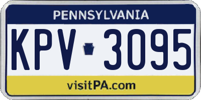PA license plate KPV3095