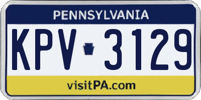 PA license plate KPV3129