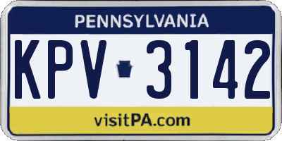 PA license plate KPV3142