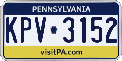 PA license plate KPV3152