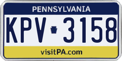 PA license plate KPV3158