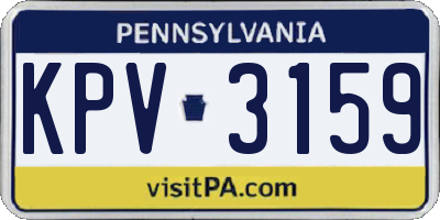 PA license plate KPV3159