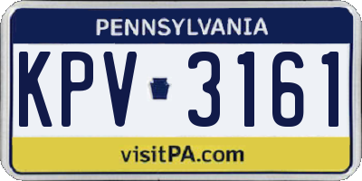 PA license plate KPV3161