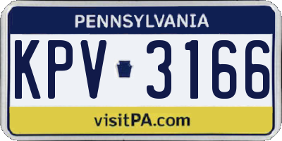 PA license plate KPV3166