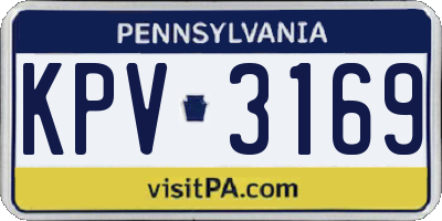 PA license plate KPV3169