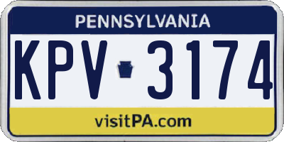 PA license plate KPV3174