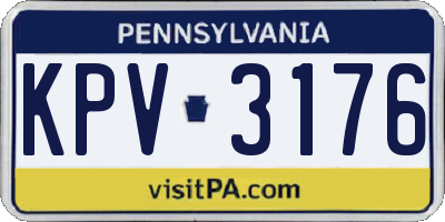 PA license plate KPV3176
