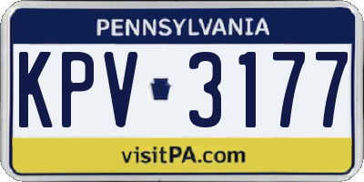PA license plate KPV3177