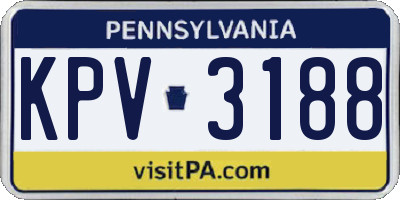 PA license plate KPV3188