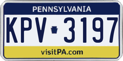 PA license plate KPV3197