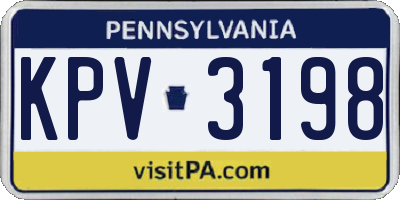 PA license plate KPV3198