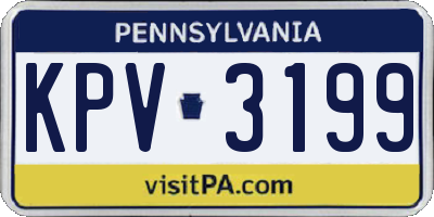PA license plate KPV3199