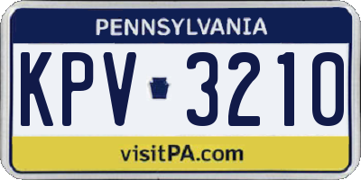 PA license plate KPV3210