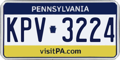 PA license plate KPV3224