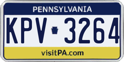 PA license plate KPV3264