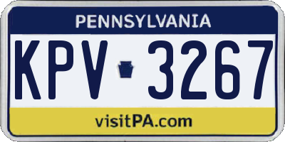 PA license plate KPV3267