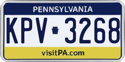 PA license plate KPV3268