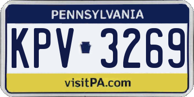PA license plate KPV3269