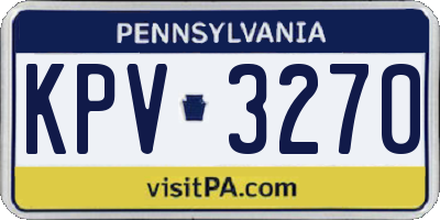 PA license plate KPV3270