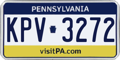 PA license plate KPV3272
