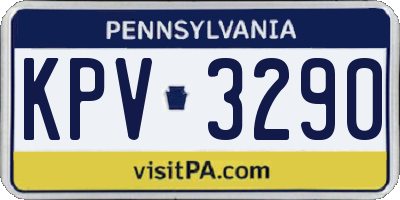 PA license plate KPV3290