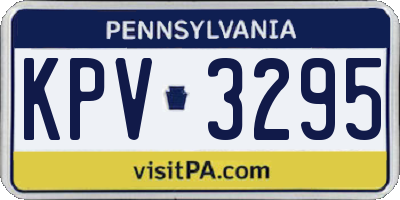 PA license plate KPV3295