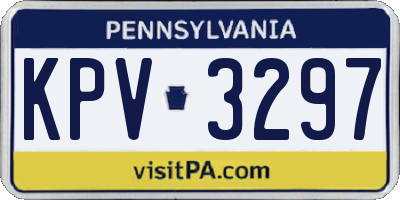 PA license plate KPV3297