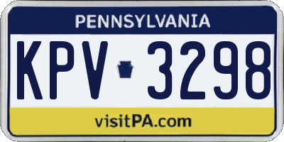 PA license plate KPV3298