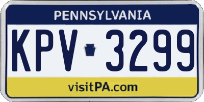 PA license plate KPV3299
