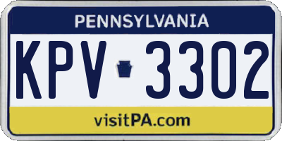 PA license plate KPV3302