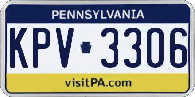 PA license plate KPV3306