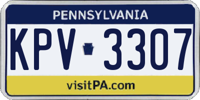 PA license plate KPV3307