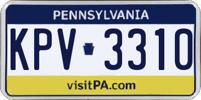 PA license plate KPV3310