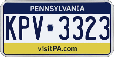 PA license plate KPV3323